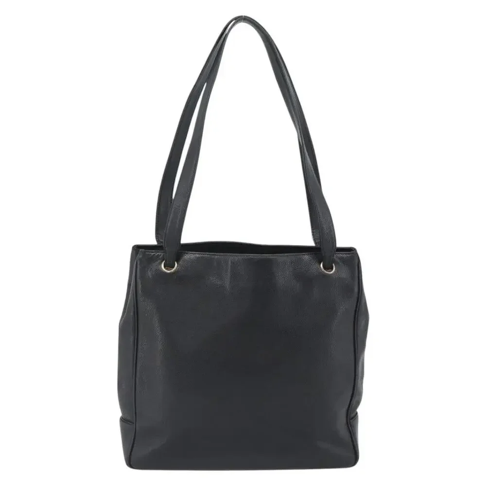 Chanel Caviar CC Logo Tote Black